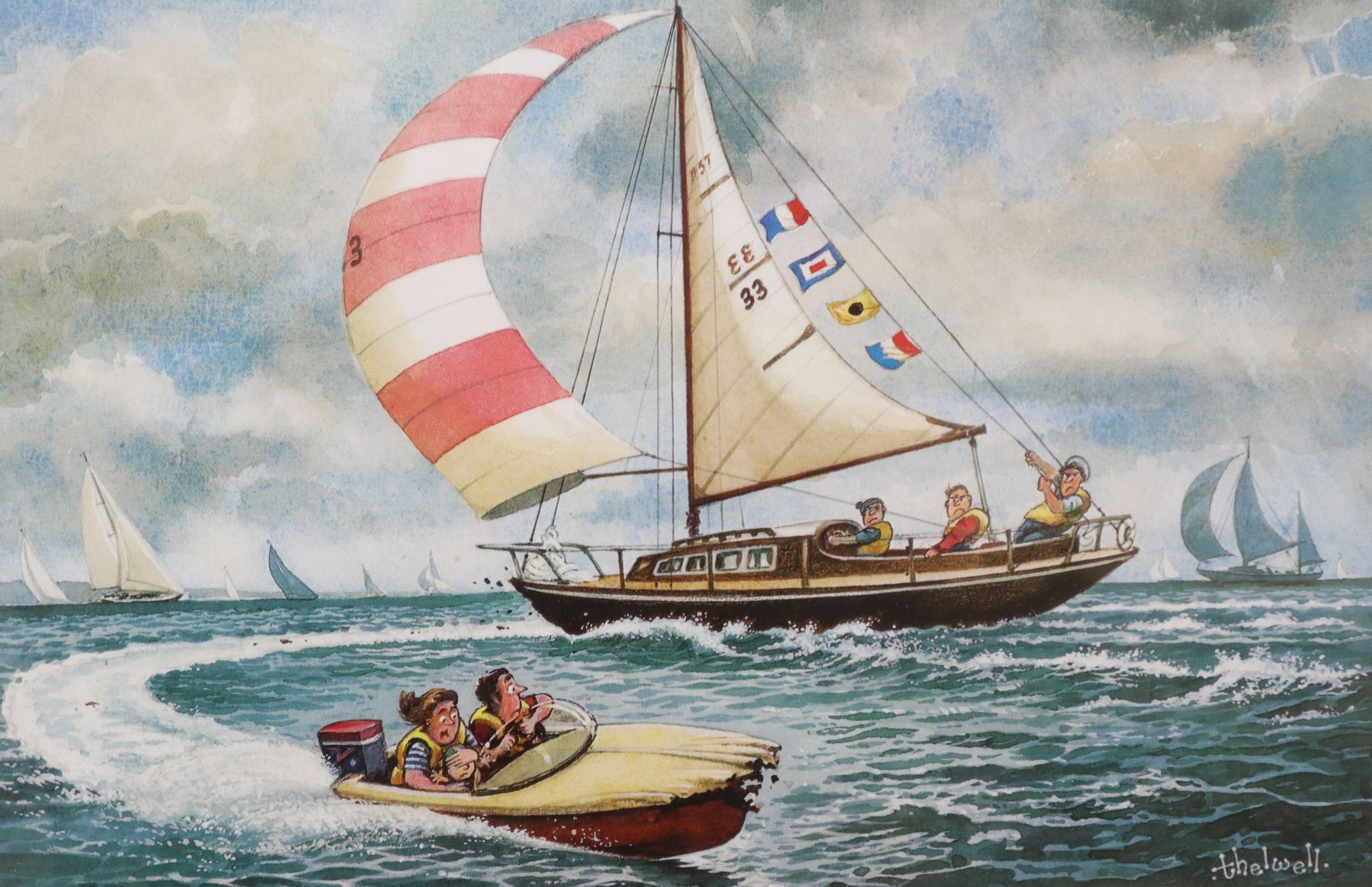 Norman Thelwell, a pair of limited edition signed yachting prints,